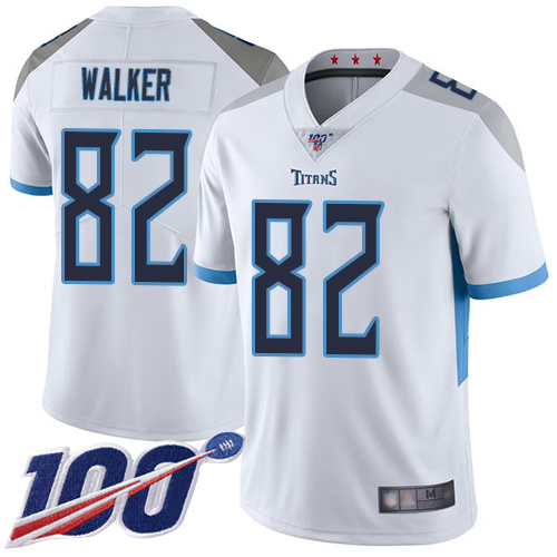 Tennessee Titans Limited White Men Delanie Walker Road Jersey NFL Football #82 100th Season Vapor Untouchable